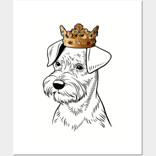 Miniature Schnauzer Dog King Queen Wearing Crown Posters and Art